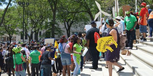 Climate Rally with Sign